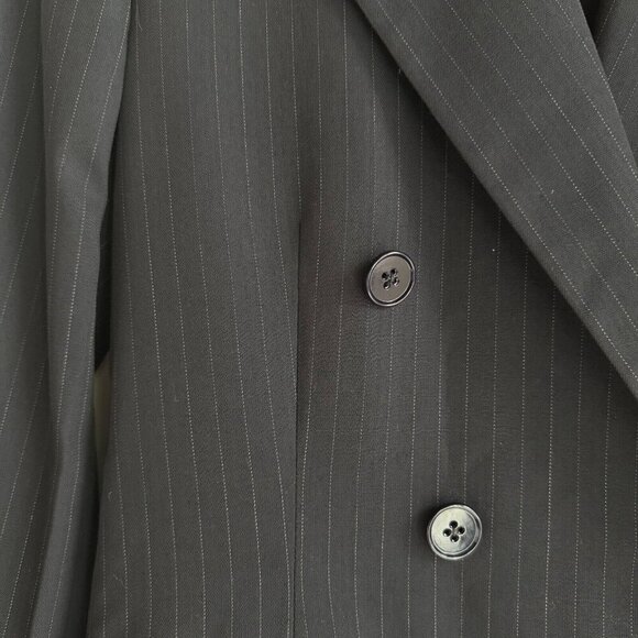 Vintage Ralph Ralph Lauren Double Breasted Pin Striped Navy Blue Blazer 8 - Picture 4 of 8